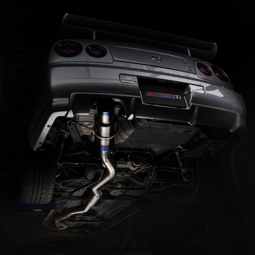 Tomei Expreme Ti titanium cat-back exhaust system for Nissan Skyline GT-R R32 R33 R34 RB26DETT — TB6090-NS0CA on R34 GTR