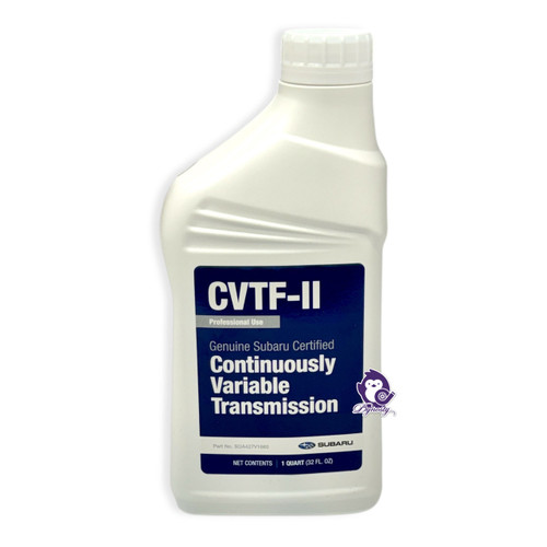 Rear Label of Subaru SOA427V1660 CVTF-II Showing Safety Specs and Subaru CVT Compatibility