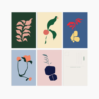 Abstract Flora Postcard Pack