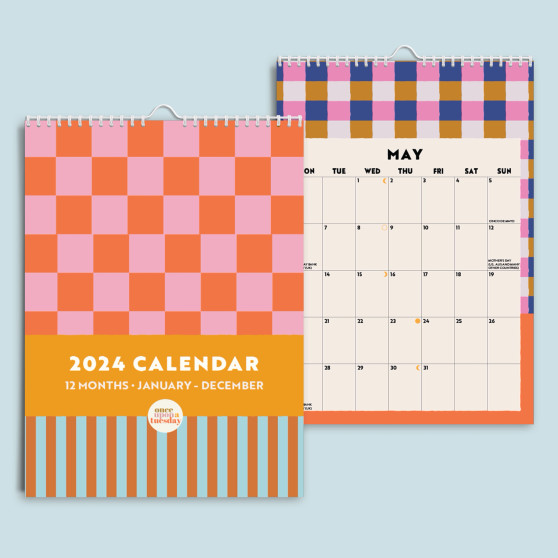 Checks and Stripes 2024 Wall Calendar