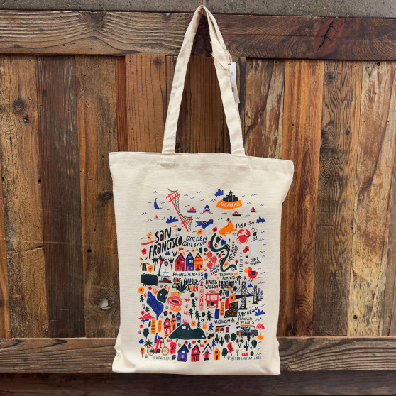 San Francisco Cartoon Map Tote