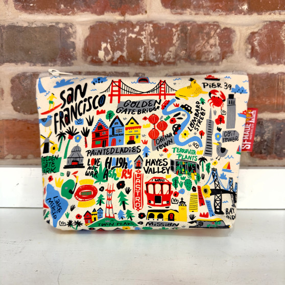 SF Cartoon Map Pouch