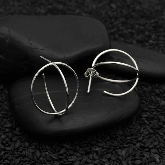Wire Orb Post Earrings