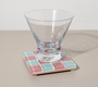 Two Color Checker Glass Tile Coaster