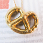 Solid Brass Pretzel Necklace