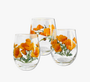 California Poppy Stemless Wine Glasses