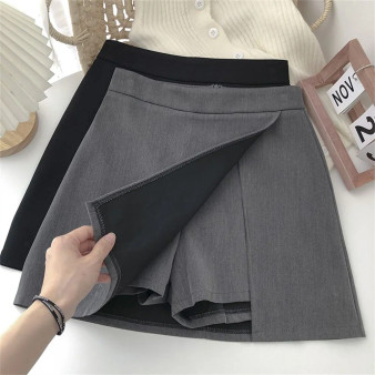 Irregular Mini Skirt with Shorts – Vintage-Inspired High-Waist Design - Visible Variety