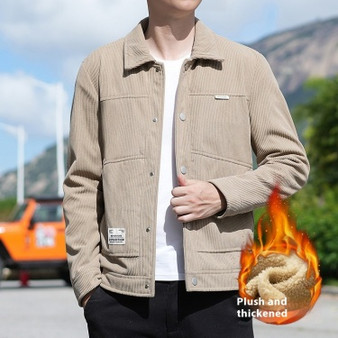 Thickened Men’s Fleece Lined Jacket – Windproof Corduroy Jacket