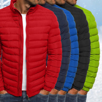 Men’s Cotton Padded Jacket – Water-Resistant Lightweight Puffer Design