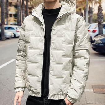 Men’s Thickened Down Jacket with Hood – Warm Zipper Cardigan Style