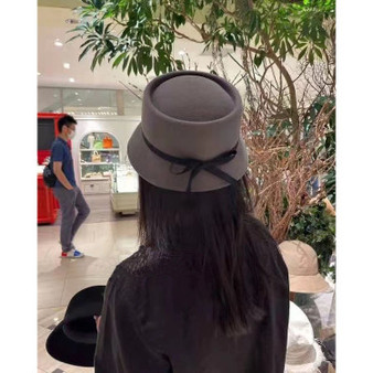 Casablanca Hat – Women’s Stylish Pork Pie Shape with Slim Ribbon Bow