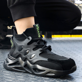 Men’s High Top Safety Shoes with Steel Toe & Puncture-Resistant Midsole - Visible Variety