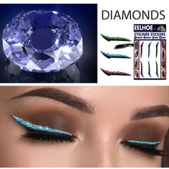 Diamond Glitter Eyeliner Stickers – Self-Adhesive and Reusable for Easy Glam - Visible Variety
