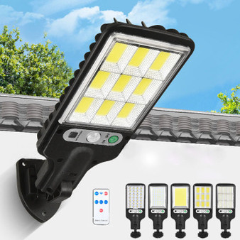 Solar Street Light 616 LED/COB – Wireless Outdoor Security Lighting Solution - Visible Variety