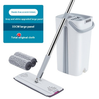 Hands Free Flat Mop and Bucket Set – Self-Squeeze Floor Cleaning System - Visible Variety