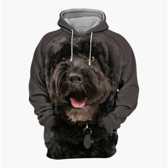 Black Russian Terrier Hoodie – Unisex 3D Graphic with Striking Black Dog Design - Visible Variety