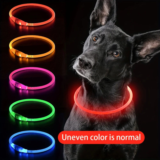 Led Dog Collar for Night Walks – Glowing, Adjustable, and Rechargeable - Visible Variety