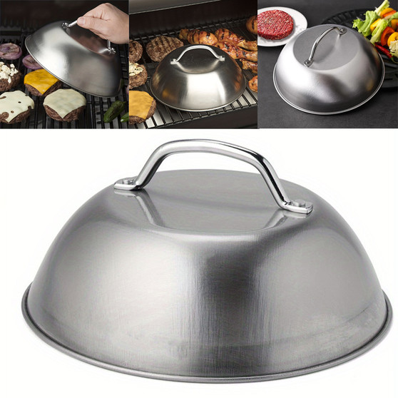 9-Inch Stainless Steel Basting Cover – Ideal for Griddle, Grill & Oven Use - Visible Variety