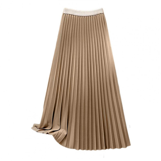 Pleated Long Skirt – Elegant High-Waist Maxi for Women - Visible Variety