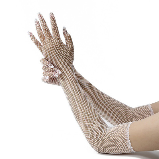 Elegant Long Fishnet Gloves – Thin, Breathable Design for Fashion Looks - Visible Variety