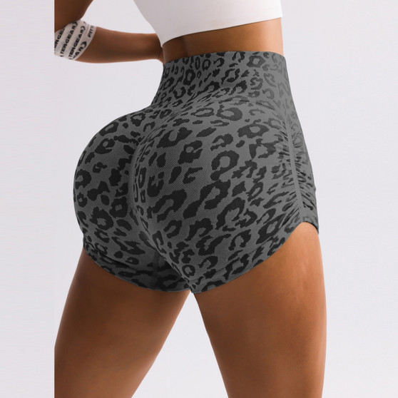 Women’s Leopard Shorts – High Waist Butt Lifting Gym & Workout Fitness Shorts - Visible Variety
