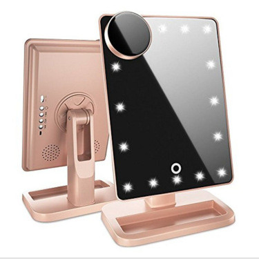 Touch Screen Makeup Mirror – 10X Magnification & LED Lighted Speaker - Visible Variety