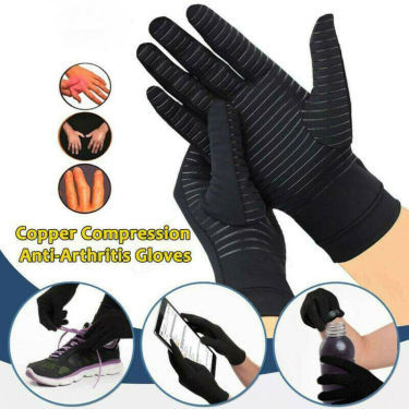 Unisex Anti Arthritis Gloves with Copper Fiber for Hand Relief - Visible Variety