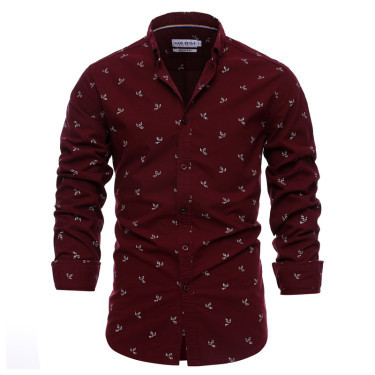 Men’s Shirt – Slim Fit Long Sleeve Floral Casual Dress Style