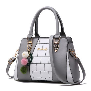 Women’s Color Block Handbag Faux Leather – Elegant Top Handle & Crossbody Design