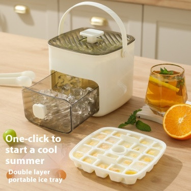 Ice Cube Maker – Two-in-One Large Capacity Press Ice Tray Box