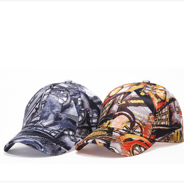 Cartoon Doodle Cap – Unisex Baseball Hat with Fun Patterned Design