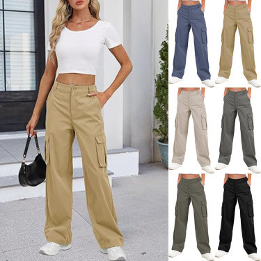 High Waisted Cargo Pants Women – Stylish Wide-Leg Multi-Pocket Design