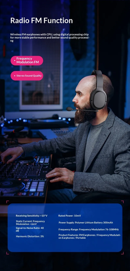 Foldable Bluetooth Headphones with Microphone – Wireless Headset for Calls and Music