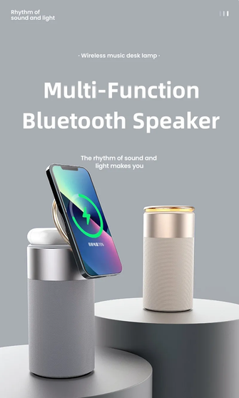 Bluetooth Speaker with Wireless Charging Station – 3-in-1 Magnetic Charger & LED Night Light for Apple Devices