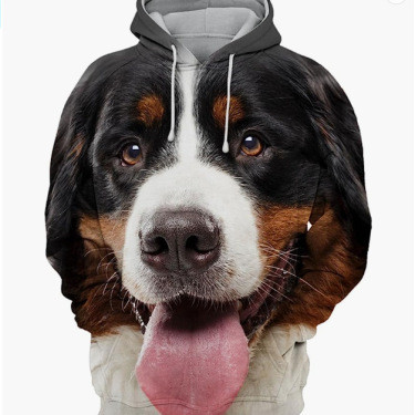 Bernese Mountain Dog Hoodie – Unisex 3D Print with Lifelike Dog Face Design - Visible Variety
