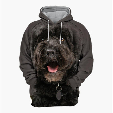 Black Russian Terrier Hoodie – Unisex 3D Graphic with Striking Black Dog Design - Visible Variety