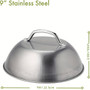 9-Inch Stainless Steel Basting Cover – Ideal for Griddle, Grill & Oven Use
