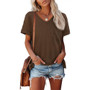 Women’s V-Neck Top – Short Sleeve Casual Tee for Everyday Wear - Visible Variety