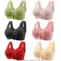 Comfortable Plus Size Front Closure Bra with Push-Up and No Underwire - Visible Variety