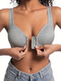 Full Coverage Bra with Front Closure – Wire-Free Comfort and Fixed Cups - Visible Variety
