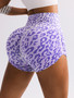 Women’s Leopard Shorts – High Waist Butt Lifting Gym & Workout Fitness Shorts - Visible Variety