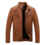 Leather Jacket Men – Short Plush Velvet Lined PU Style - Visible Variety