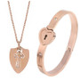 Love Heart Lock Bracelet & Key Necklace Jewelry Set for Couples - Visible Variety