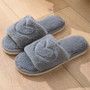 Unisex Plush Slippers – Heart Pattern Open-Toe Comfort - Visible Variety