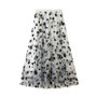 Stylish Women Tulle Skirt – Flocking Mesh Pleated Mid-Length - Visible Variety