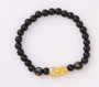 Obsidian Bracelet – 18K Gold Design with Six Brave Words and Pearl Accent - Visible Variety
