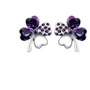 Elegant Women’s Clover Earrings – Four-Leaf Crystal Design for Good Luck - Visible Variety