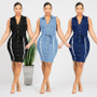 Denim Bodycon Dress – Women’s Mid-Elastic Slim Fit with Chic Cutout Design - Visible Variety