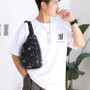 Men’s Mini Shoulder Backpack – Stylish Geometric Pattern - Visible Variety