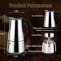 Mocha Coffee Pot – Italian Hand-Pushed Stainless Steel Household Brewer